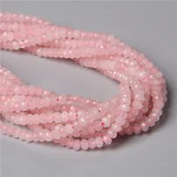 3x4mm raw natural faceted rose pink quartz beads loose spacer seed crystal bead for jewelry making bracelet earring wholesale