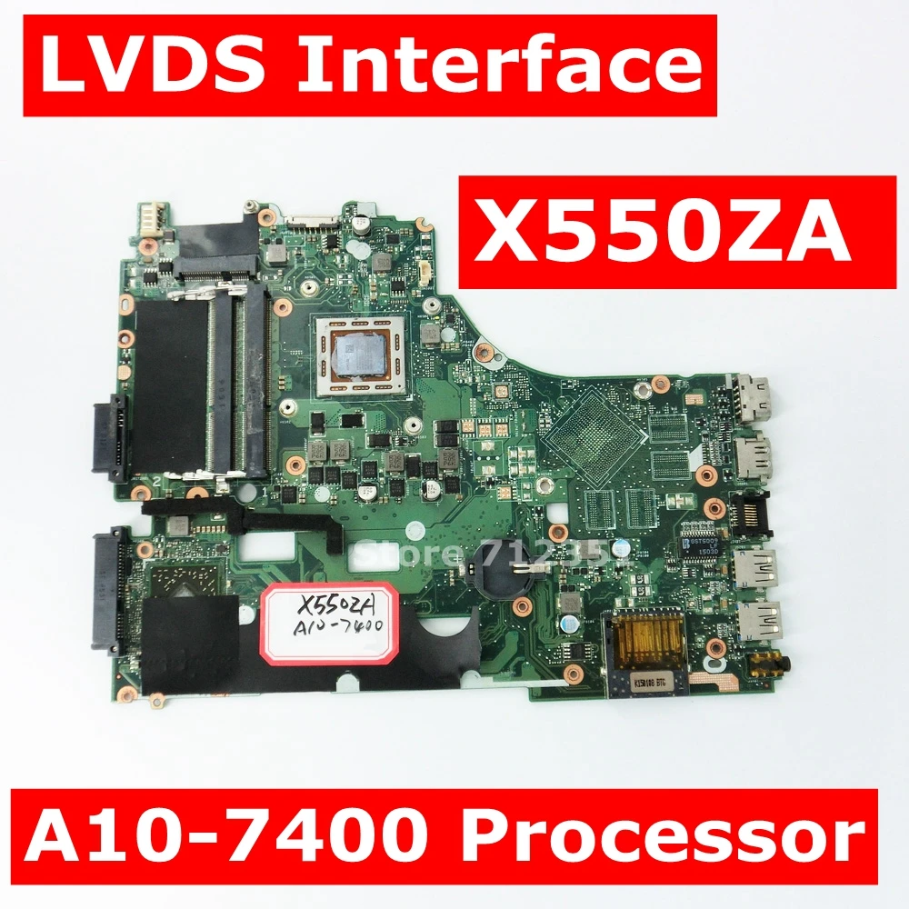 

X550ZA A10-7400 CPU Mainboard REV 2.0 For ASUS X550ZA X550ZE X550Z X550 K550Z X555Z VM590Z laptop motherboard GM 100% Tested