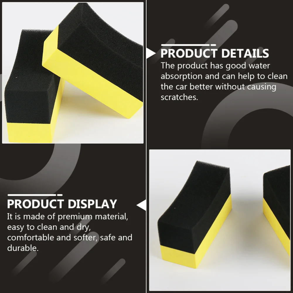 

2pcs Portable Wax Sponge Clear Residual Wax Car Interior Cleaning Sponge Brush