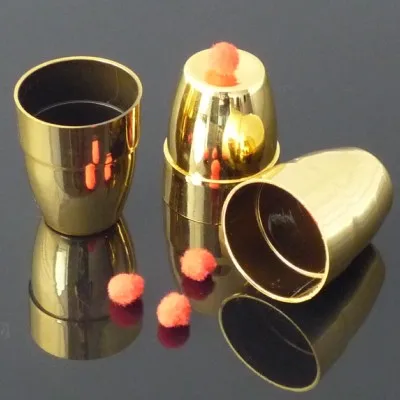 Plastic Three Cups Balls (Gold/Silver Color available Dia 4.9*H6cm) Magic Tricks Funny Close Up Appear Vanish Gimmick Prop | Игрушки и