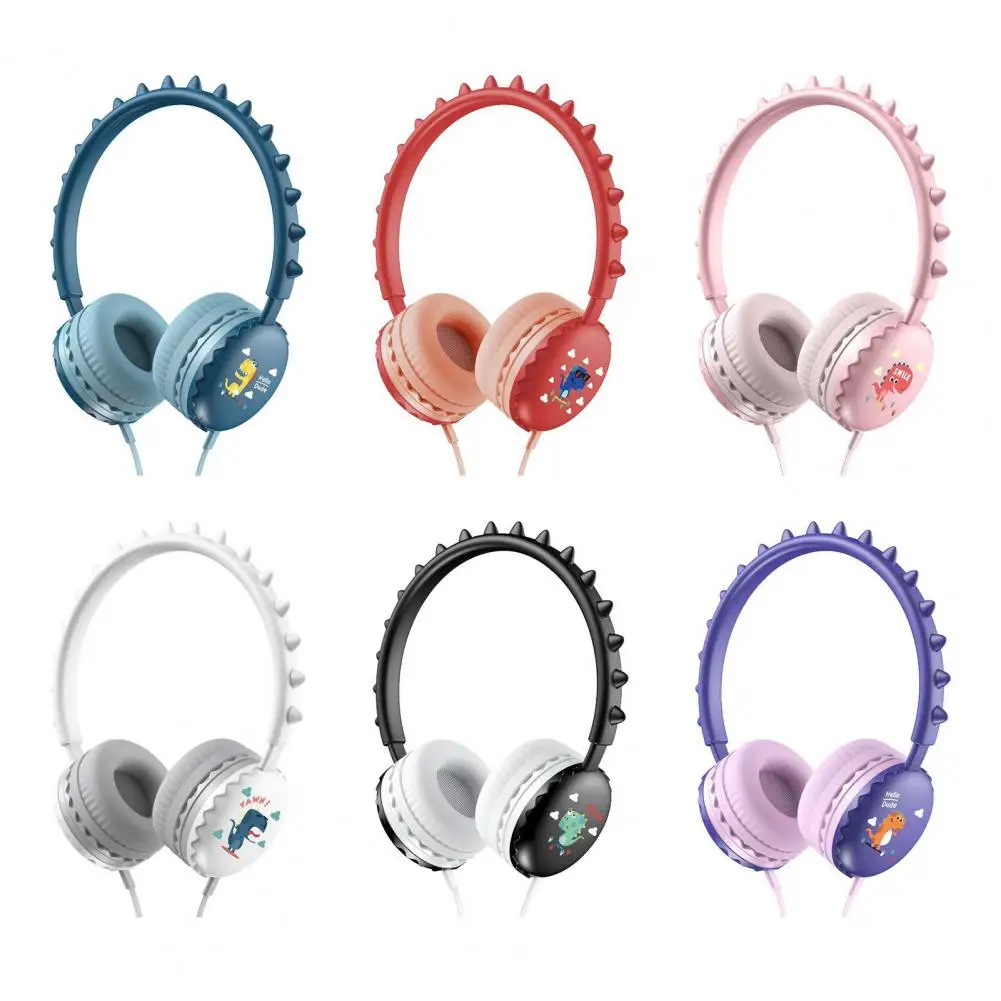 Проводная гарнитура с динозавром микрофоном наушники для смартфонов ПК девочек