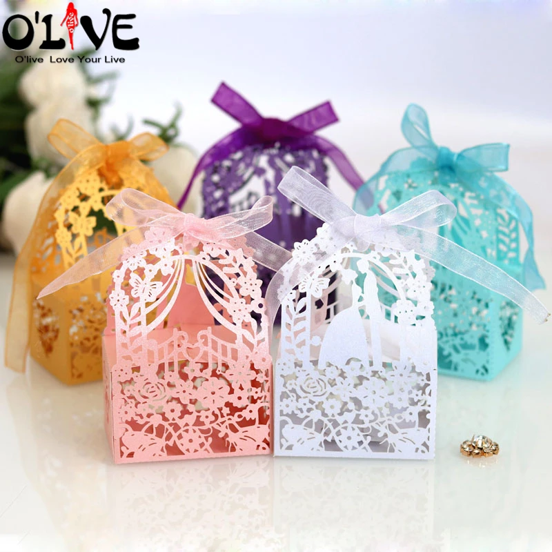50 шт. садовая Свадебная коробка для конфет подарок невесты жениха бумажные