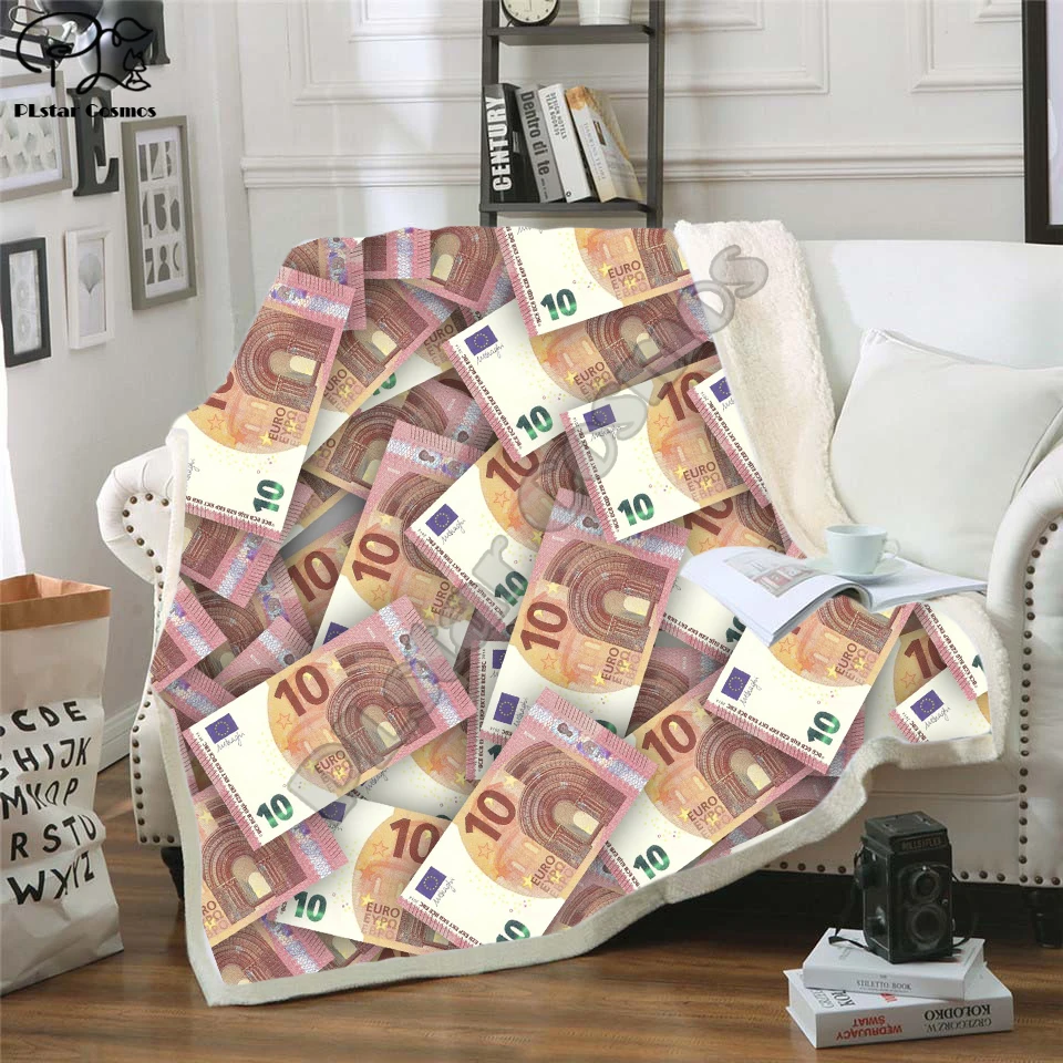 Прохладный долларов деньги 3D печатных подстежка на искусственном меху покрывало