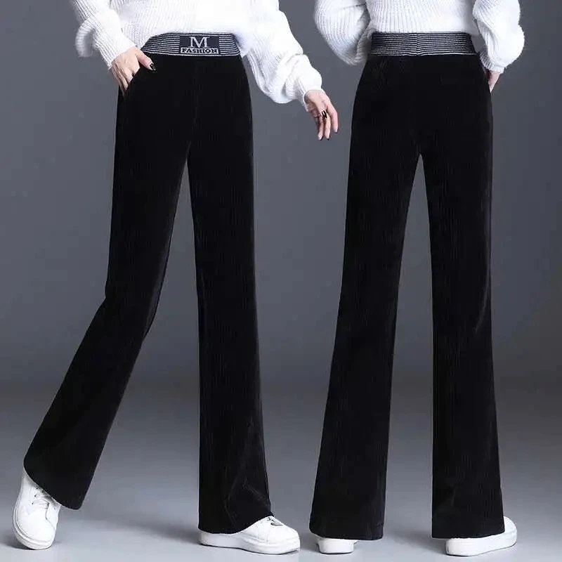 Высококачественные толстые вельветовые брюки эластичные мешковатые с высокой