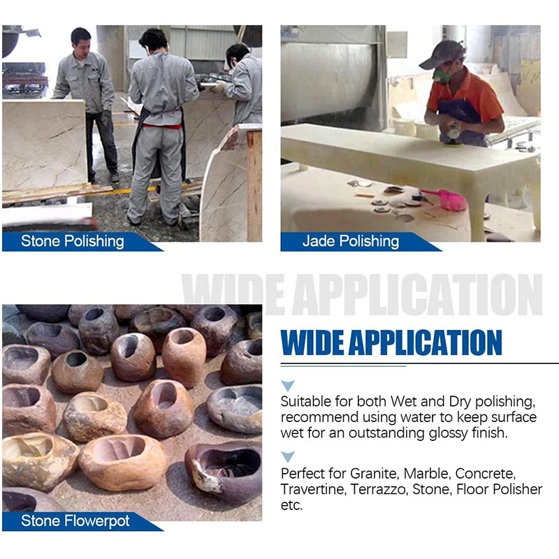 

11Pcs 3inch Wet Diamond Polishing Pads Set 50 to 3000 Grit Hook and Loop Backing Sanding for Granite Concrete Marble