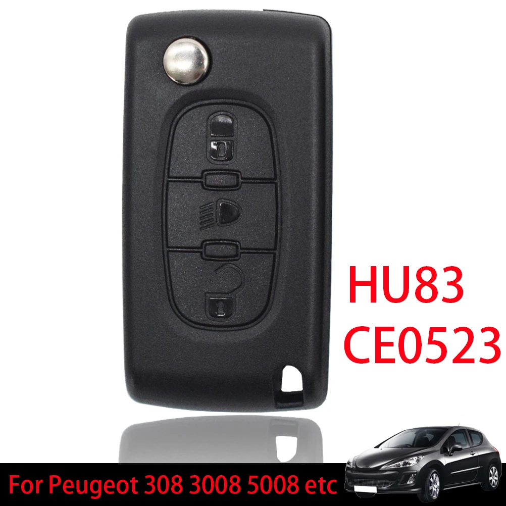 Чехол для автомобильного ключа Сменный Peugeot 207 307 308 3008 5008 807 Expert 3 кнопки HU83 Blade CE0523