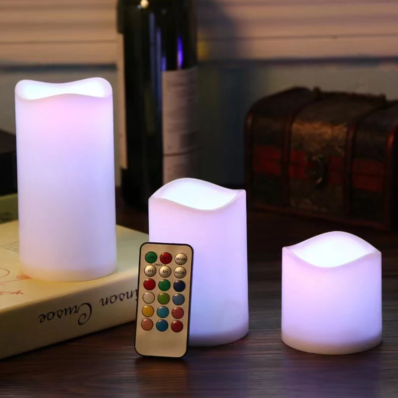 

18-key remote control electronic candles 3LED simulation candle light household holiday decoration atmosphere Flameless lamp