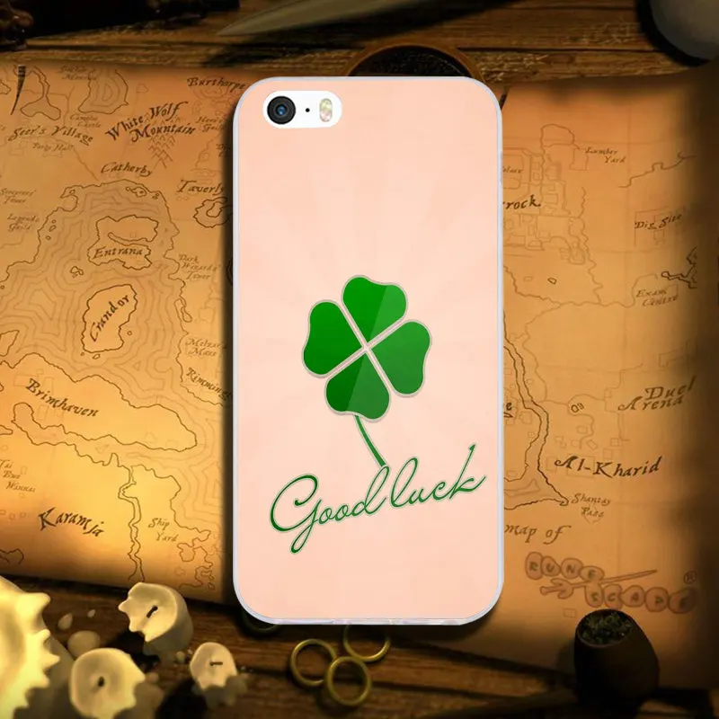 Good Lucky Charm Four Leaf Clover Soft TPU Mobile Phone Cases for iPhone 8 7 6 6S Plus X XR XS Max 5 5S SE 5C 4 4S | Мобильные