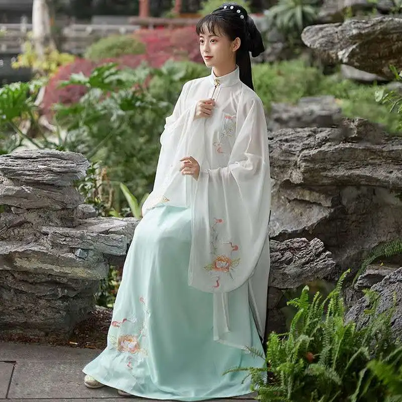 

New Peony Embroidered Female Hanfu Original Traditional Chinese Jacket Women Hanfu Costumes Long Sleeve for Ladies Adults