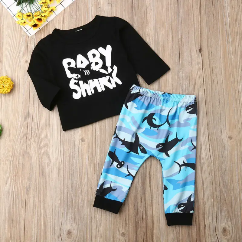 Комплекты одежды для маленьких мальчиков комплекты длинная футболка топы + штаны