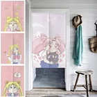 Японская занавеска на дверь для спальни, занавеска на половину двери из хлопка и льна в стиле аниме для красивой девушки, декоративная занавеска на половину двери