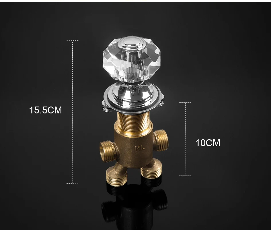 Латунный Смеситель для массажной ванны с хрустальной ручкой кран холодной и