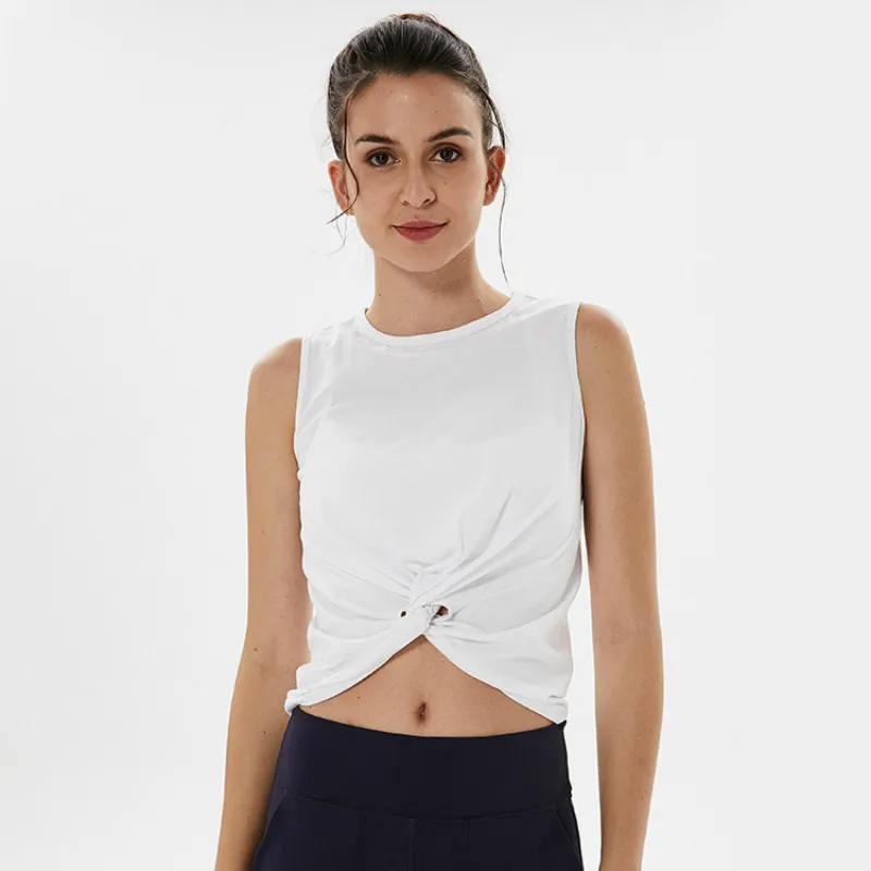 Кроп Топ женский хлопковый свободного покроя удобный жилет для бега йоги
