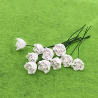 10pcs 112 dollhouse miniature accessories mini resin white rose simulation flower model toys for doll house decoration