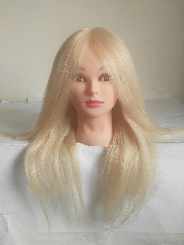 

Cheap Mannequin Dummy Cosmetology Hairdressing Mannequin Heads 100% Blonde Human Hair Training Mannequin Head With Natural Hair