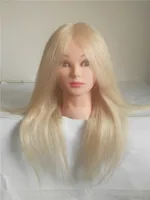 Cheap Mannequin Dummy Cosmetology Hairdressing Mannequin Heads 100% Blonde Human Hair Training Mannequin Head With Natural Hair