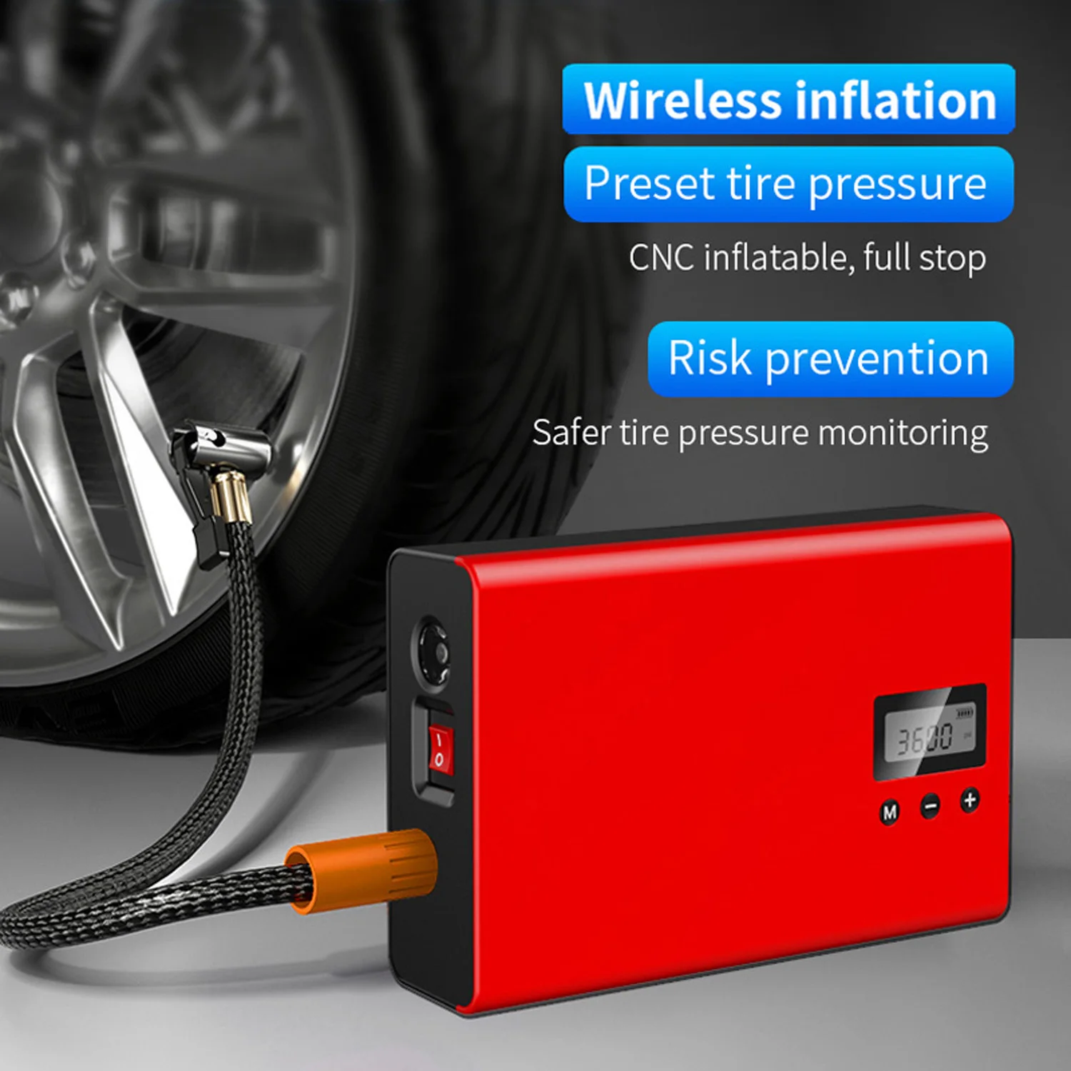 $139.00 Car Jump Starter with Air Compressor Vehicle Battery Booster Charger Tire Inflator Starting Device and Pump
