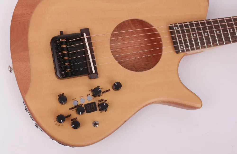 headless elektrische akustische stille links rechts hand gitarre reise mini tragbare gebaut in wirkung kostenloser versand free global shipping