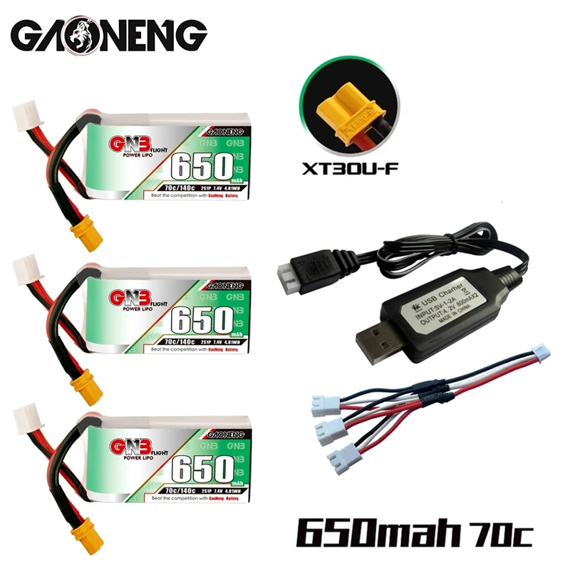 

Зарядное устройство Gaoneng GNB 2S 7,4 в HV Lipo 650 мАч 70C/140C со стандартной вилкой для DYS FPV гоночного дрона 4-осевого радиоуправляемого дрона