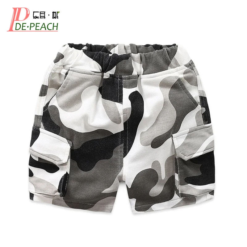 DE PEACH/Новые камуфляжные шорты для мальчиков маленьких летние хлопковые с принтом