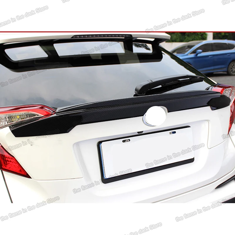 Задний спойлер lsrtw2017 из черного углеродного волокна abs для toyota 2017 2018 2019 2020 chr