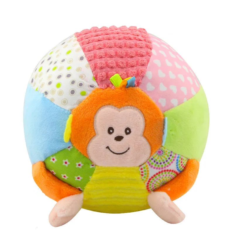 Музыкальная детская мягкая плюшевая игрушка 15 см погремушка животные детские