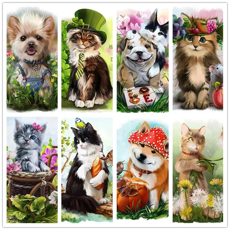 

Full Drill 5D DIY Diamond Painting Dog Animal Handmade Gift Diamond Embroidery Cat Cross Stitch Spring Home Decorations
