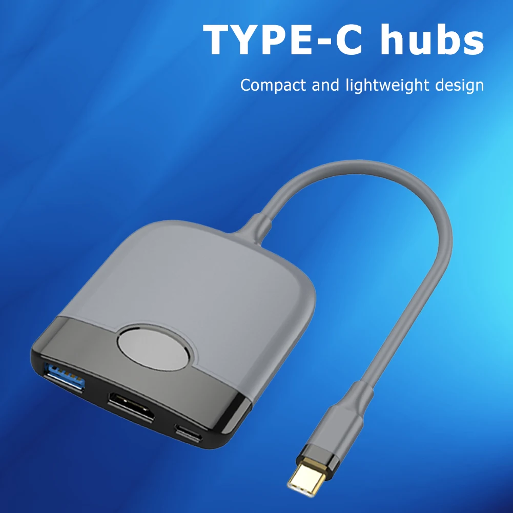 

Переходник с Type C на HDMI, USB 3,0, 100 Вт