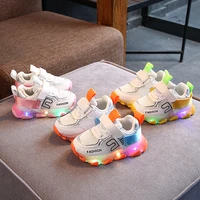 size 21 30 kids glowing sneakers baby led shoes for girls mesh luminous sneakers for children boy casual shoes with lights