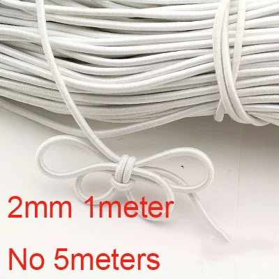 2mm White 1meter 2 мм Экологичный круглый резиновый эластичный шнур эластичные ленты Веревка Ювелирные браслеты изготовление одежды бирка DIY аксессуары для рукоделия - Цвет: 2mm White 1meter