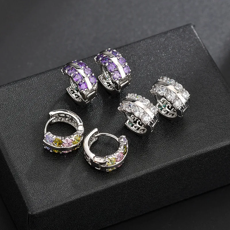 Кольцо для пирсинга 11 серьги с разноцветным кубическим цирконием девочек модные