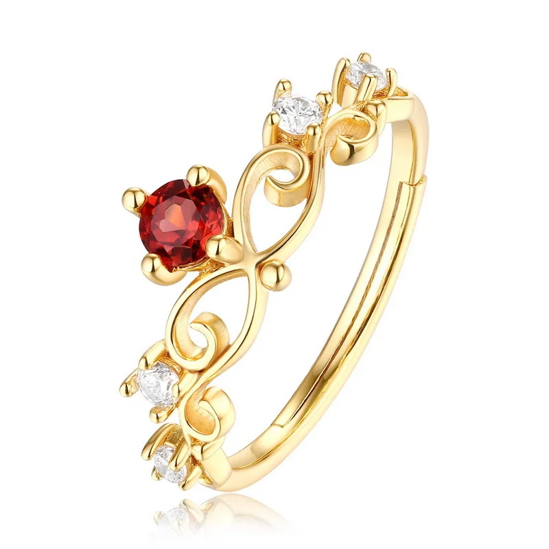 

Кольцо женское из серебра 925 пробы, с натуральным гранатом, ювелирные изделия, обручальное кольцо