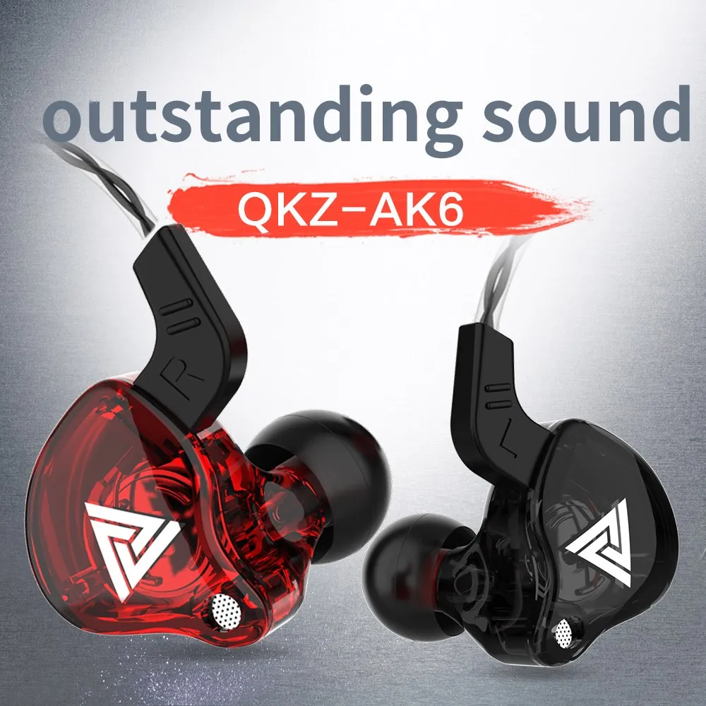 QKZ AK6 медный драйвер HiFi Спортивные профессиональные наушники-вкладыши Наушники