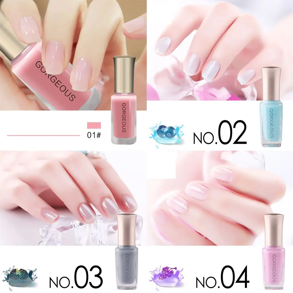 

New Quick-drying Women Fashion Nude Color Nail Polish Jelly Translucent