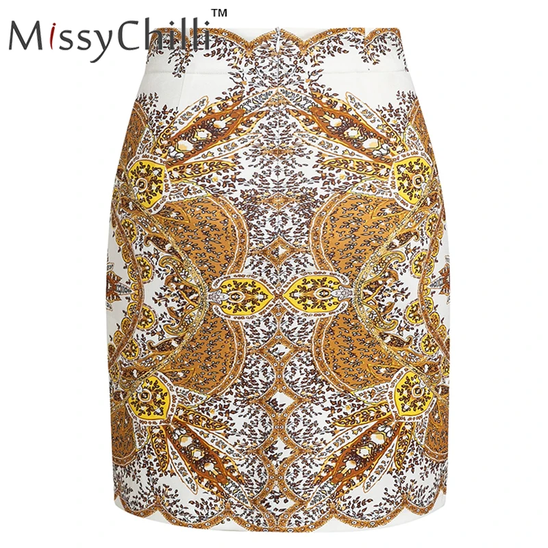 MissyChilli, с принтом пейсли, сексуальные, с высокой талией, юбки для женщин, вечерние, Клубные, трапециевидные, мини-юбки, женская, летняя, золотая, облегающая, низ, Винтаж