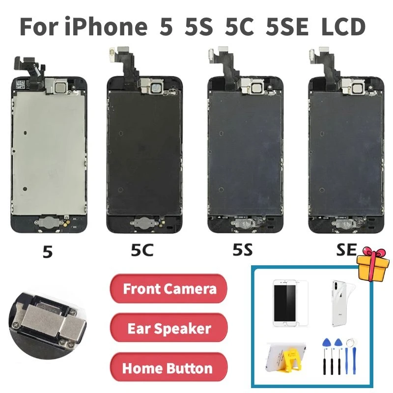 Full Set LCD Display for iPhone 5 5S 5C SE Screen Touch Digitizer Assembly Replacement Pantalla with Front Camera Home Button