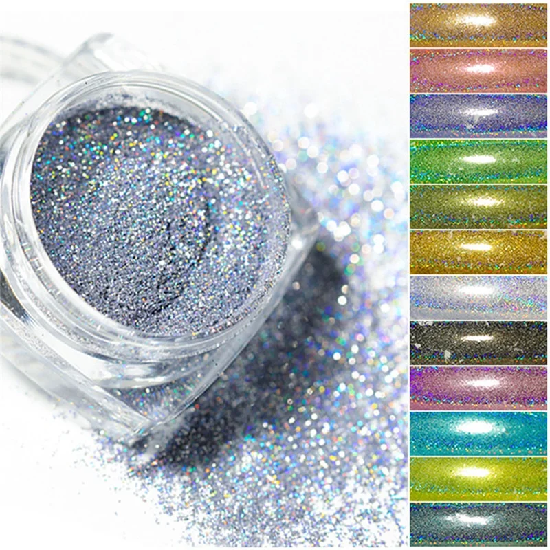 Laser Nail Glitter Powder Chrome Shimmer Sequins UV Gel Polish Flakes for Nails Art Pigment Decorations Accesorios Manicure images - 1