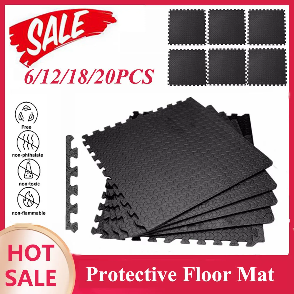 30*30cm EVA Foam Interlocking Tiles Protective Flooring Waterproof Anti-Skid Splicing Mat Shock Indoor Outdoor Yoga Fitness Mat