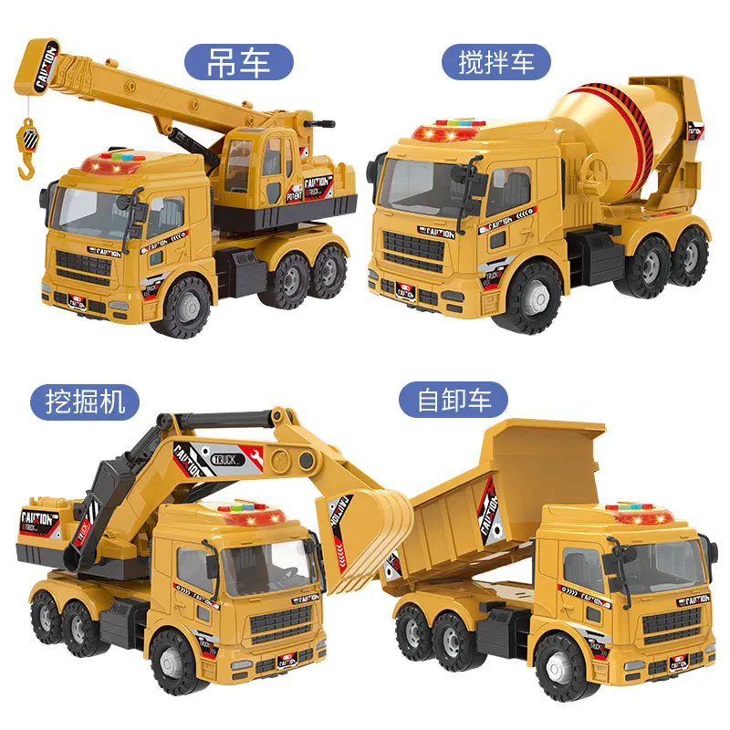 Большой размер Инженерная техника грузовик литой автомобиль экскаватор кран