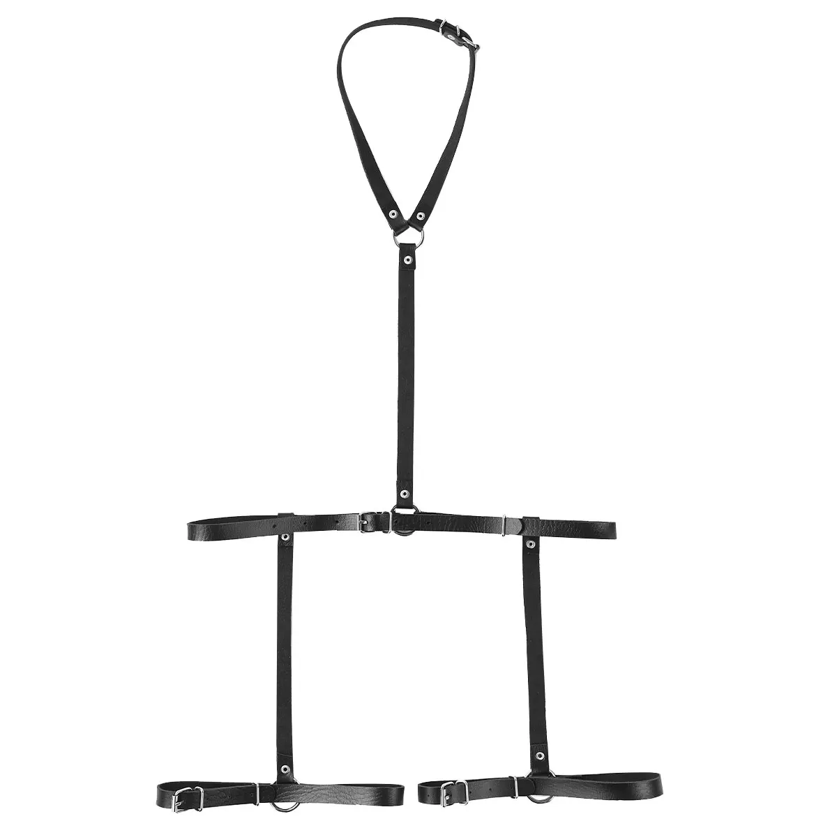 

Women Fashion Black PU Leather Adjustable Body Sexy Straps Waist Harness Belt with Leg Garter Clubwear Punk Gothic Rave Costume