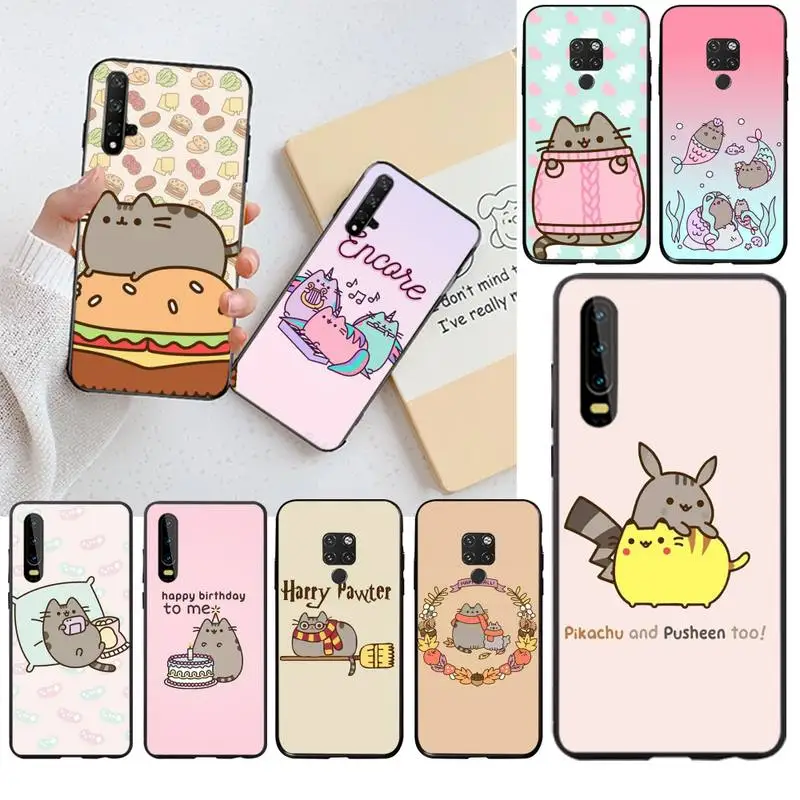 NBDRUICAI суши Кот черный ТПУ мягкий чехол для телефона Huawei P30 P20 lite Mate 20 Pro P Smart 2019 prime |