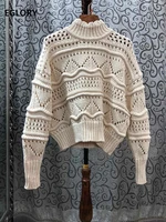 turtleneck sweaters 2020 spring autumn knitwear women crochet knitting long sleeve casual blue apricot jumper female knitwear