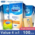 Презервативы из натурального латекса Durex, 100 шт., 4 вида, ультратонкие, со смазкой, рукав для пениса для взрослых