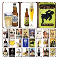 houblon chouffe hoegaarden the bel gian chimay tin signs estrella damm wall art iron painting pub plaque funny metal poster clu