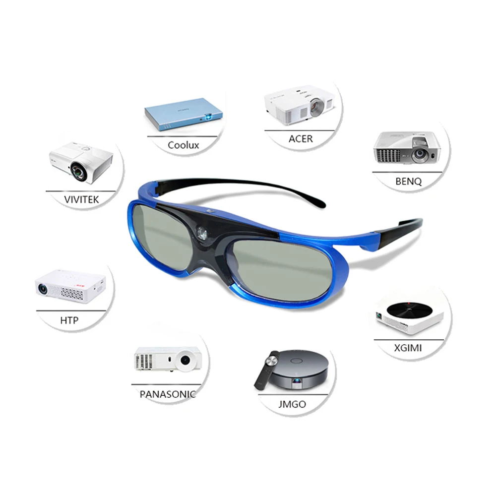 

Очки 3D, 4 шт., перезаряжаемые 3d-очки с активным затвором 96/120/144 Гц для проектора Xgimi Z3/Z4/Z6/H1/H2 G1/P2 BenQ Acer и DLP LINK
