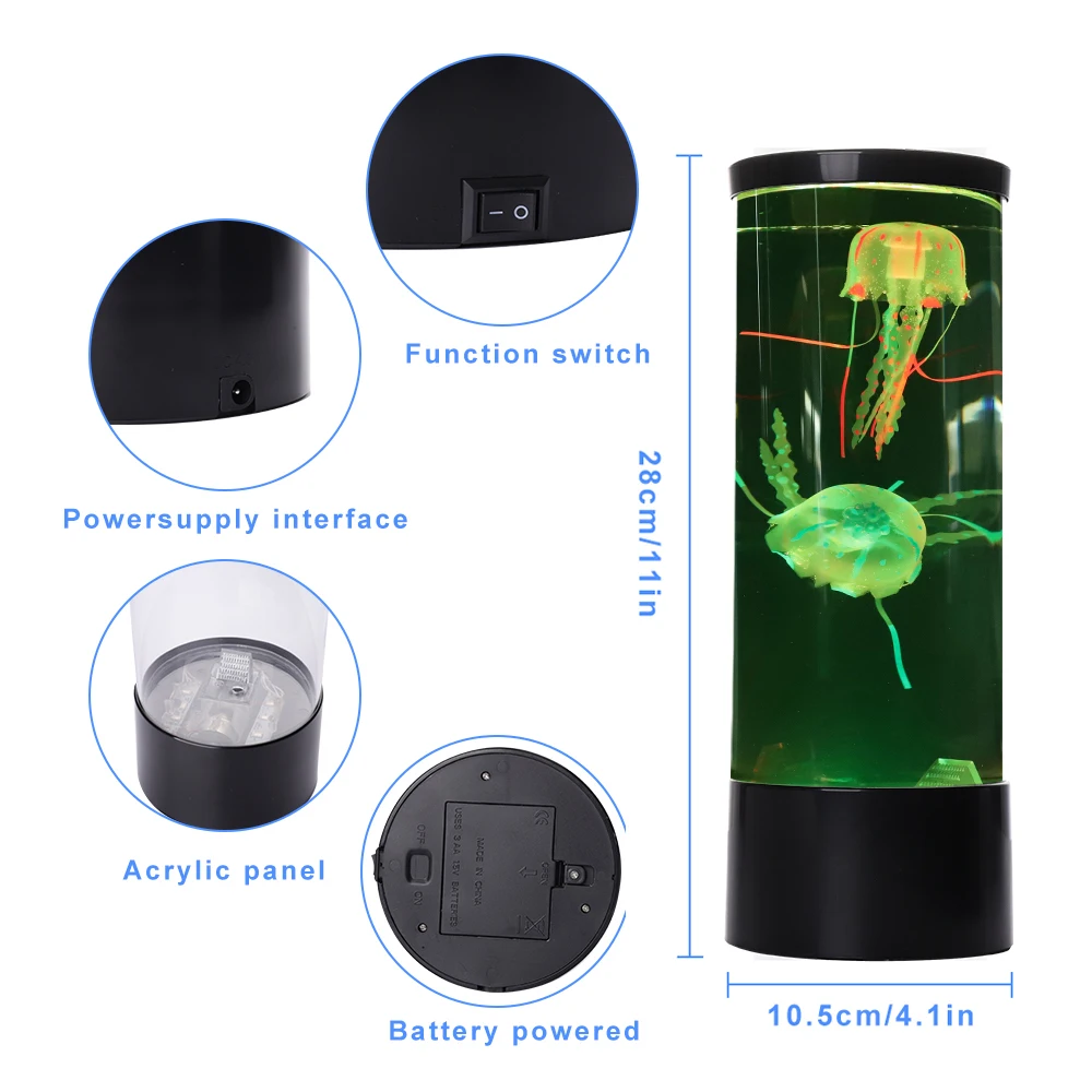 

LED Tower Jellyfish Lamp Night Light Bedside Lamp USB Mood Desk Bedside Lamp Fantasy Aquarium Hypnotic Color Home Decor #
