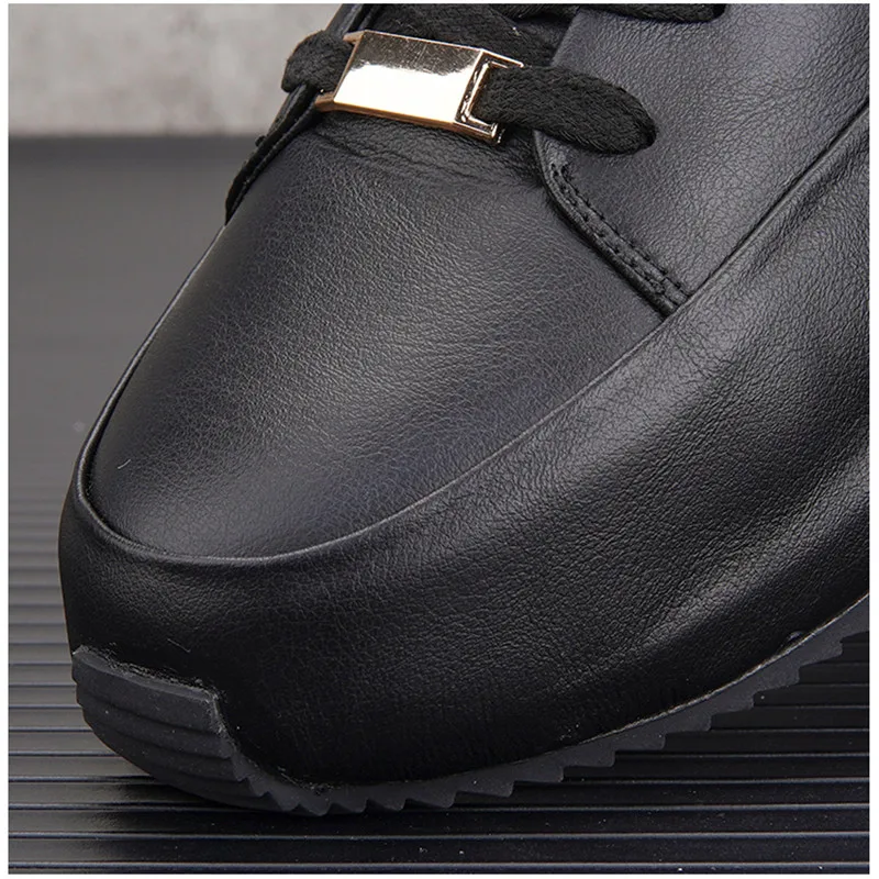 Мужские высокие кожаные кроссовки в стиле хип-хоп повседневная обувь на