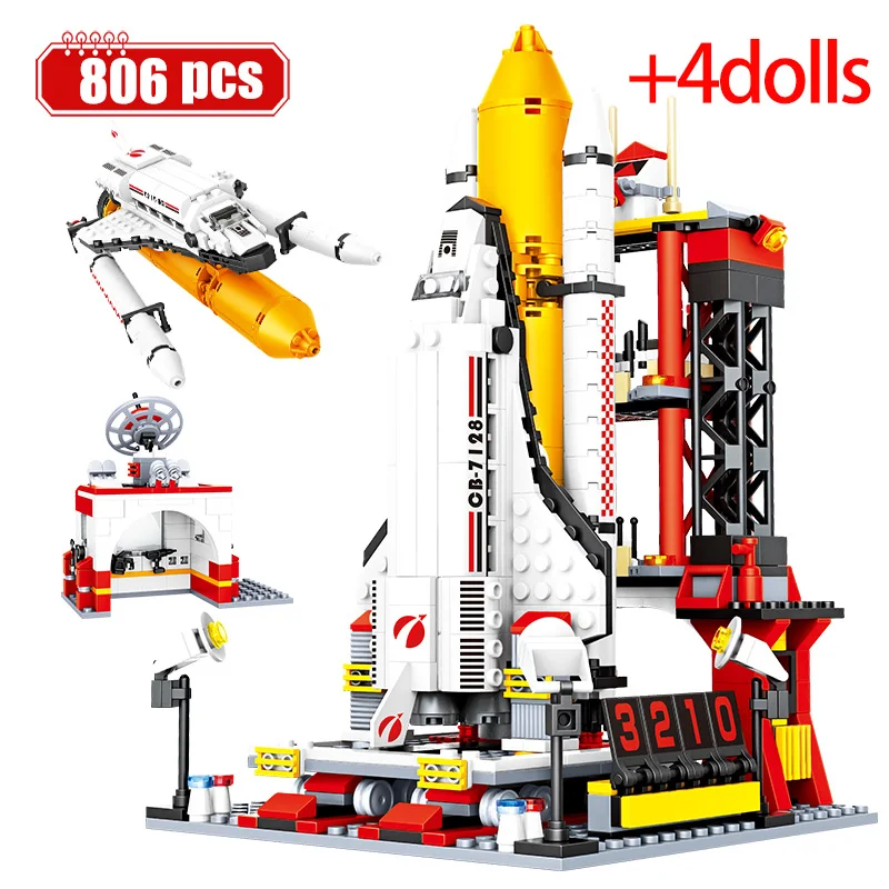 

MOC 806pcs City Aviation Space Rocket Launch Center Model Building Blocks Spaceship Figures Bricks DIY Toys For Boys