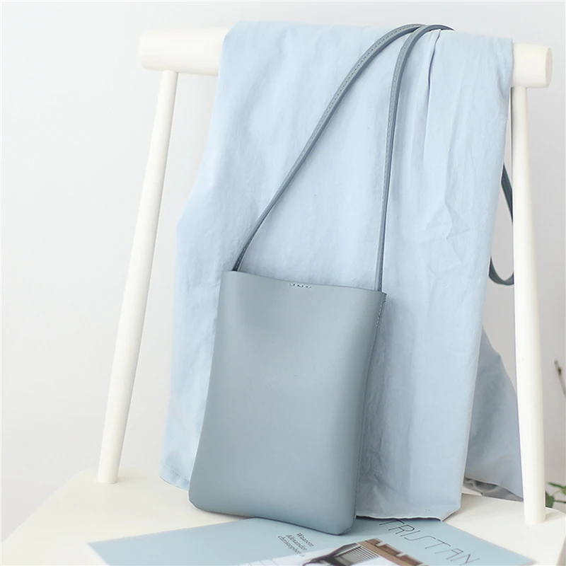 

2021 Retro Vertical Ladies Mobile Phone Bag Simple Women Pu Leather Bags Harajuku Casual Envelope Style Girl Shoulder Bags