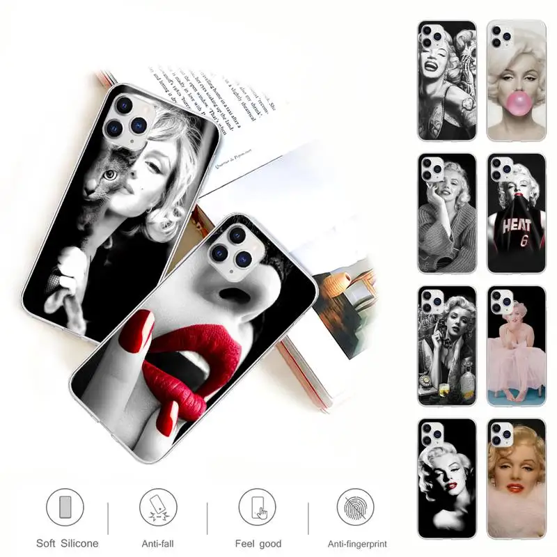 

Sexy Girl Marilyn Monroe Transparent Phone Cover Case For IPhone 12 11 Pro Max Xs X Xr 7 8 6 6s Plus 5 5s Se 2020